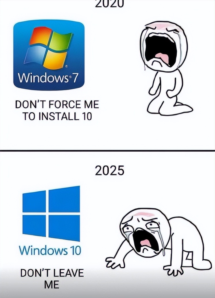 喜大普奔,微软终于停止支持Win10了!
