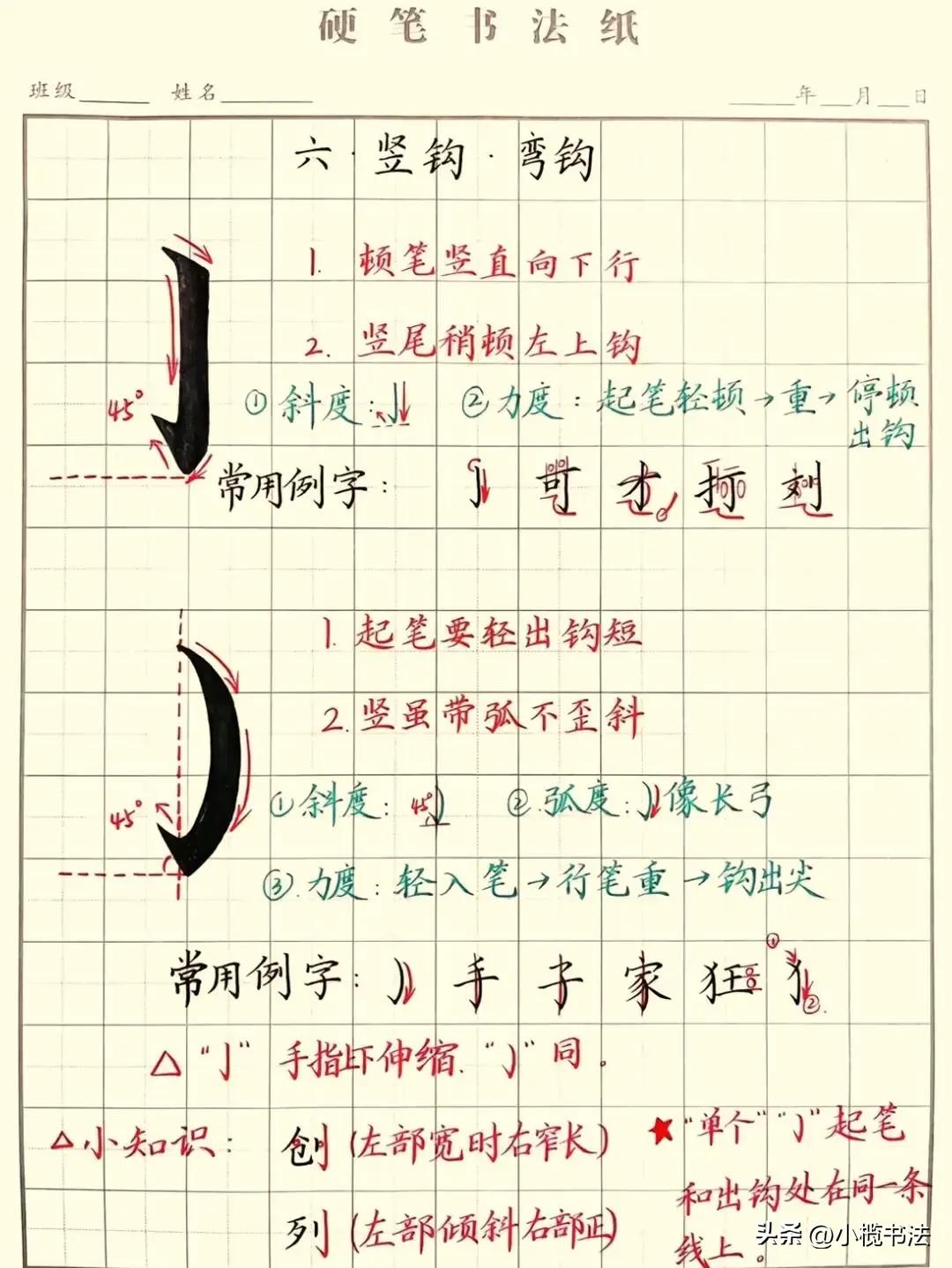 硬核干货!硬笔笔画极简教程,新手照着练就能出效果