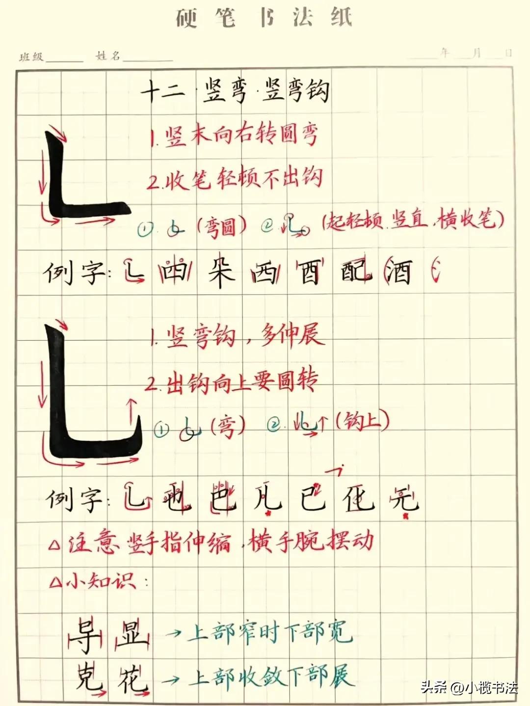 硬核干货!硬笔笔画极简教程,新手照着练就能出效果