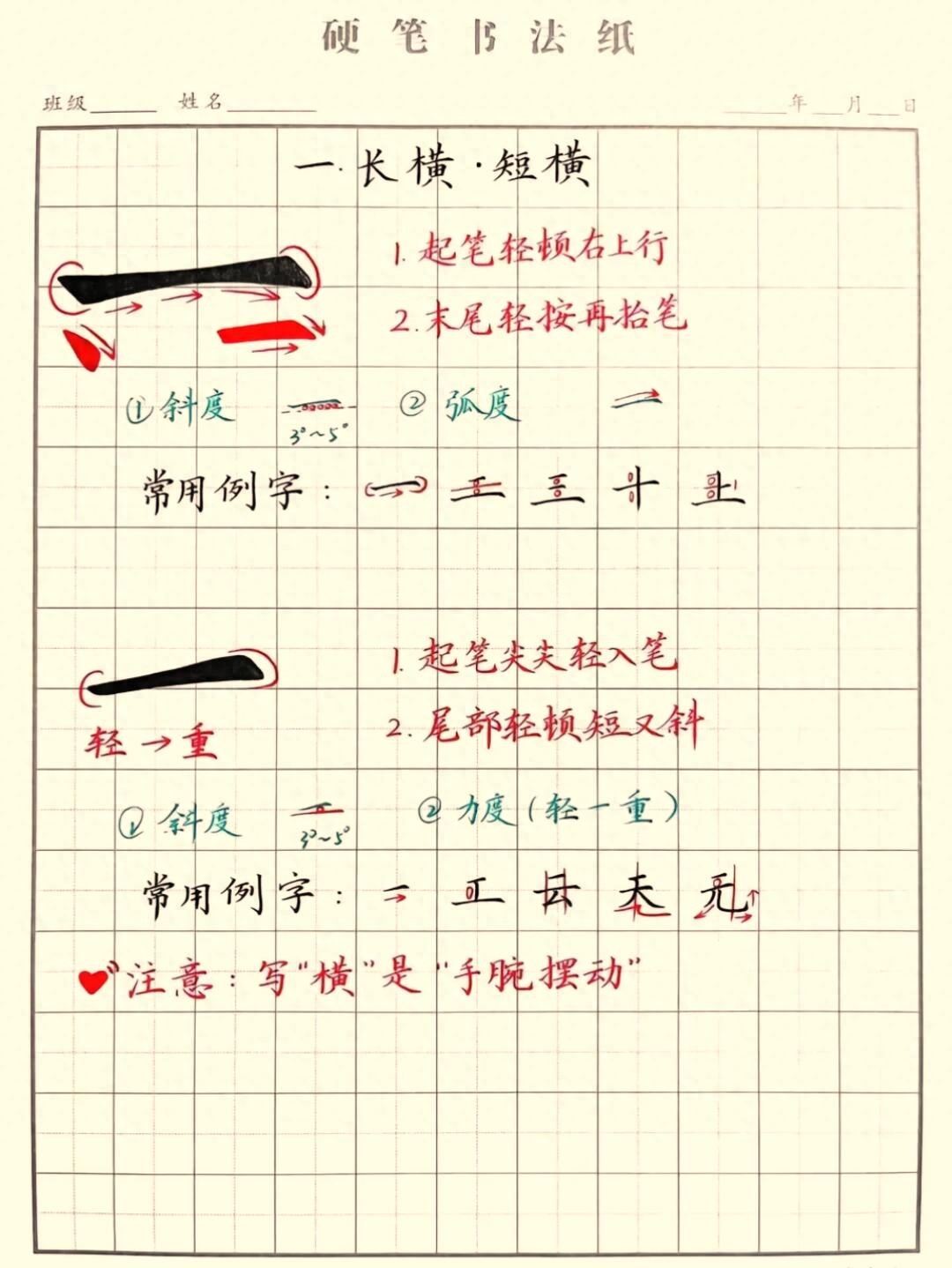 硬笔书法入门：9大基础笔画拆解，手把手教你写好每一笔