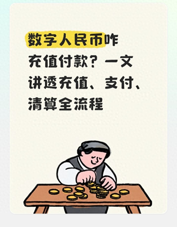 数字人民币咋充值付款？一文讲透充值、支付、清算全流程