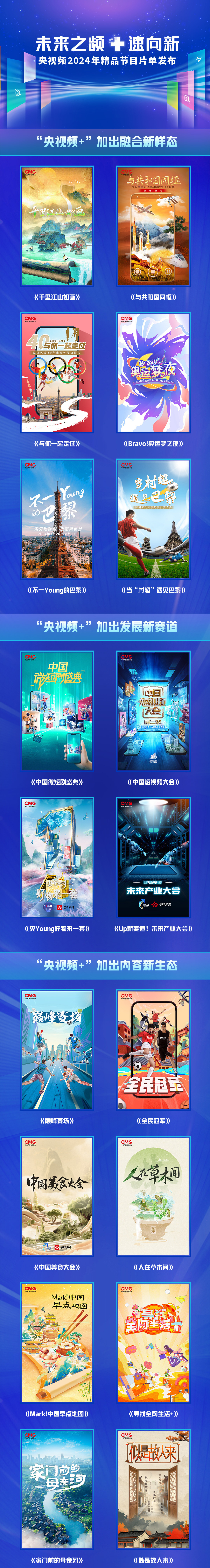 未来之频  “+”速向新！中央广播电视总台央视频2024年精品节目片单发布