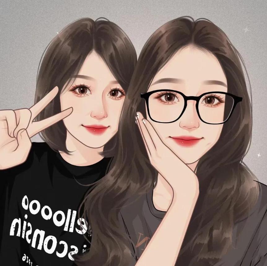 手绘头像女卡通可爱背影，微信头像卡通可爱手绘