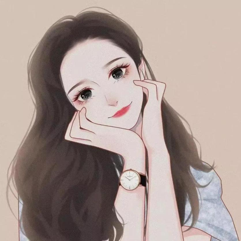 手绘头像女卡通可爱背影，微信头像卡通可爱手绘