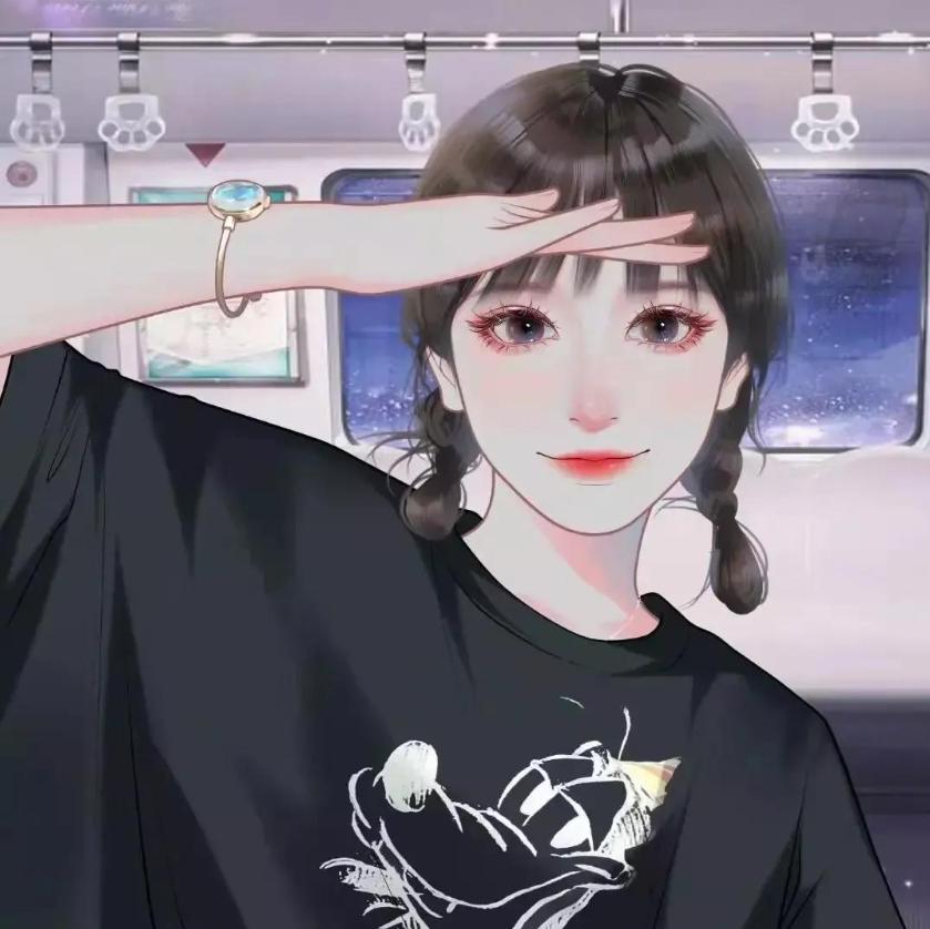 手绘头像女卡通可爱背影，微信头像卡通可爱手绘