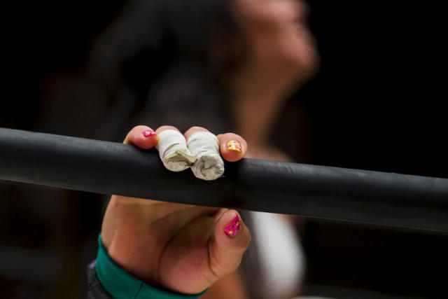 日本女子摔角 撕扯胸衣进行肉搏