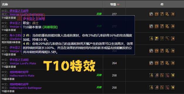 冰冠堡垒T10套装攻略：魔兽世界玩家必备装备获取指南
