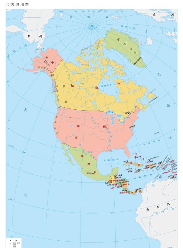 北美洲地图