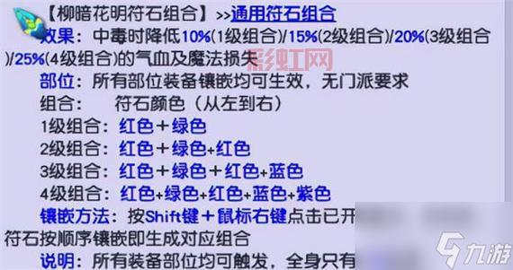 梦幻西游行云流水符石组合教学，绿黄红紫轻松搭配