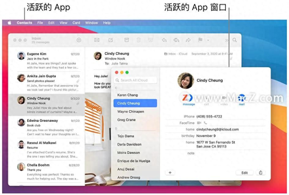 如何在 Mac 上管理窗口？