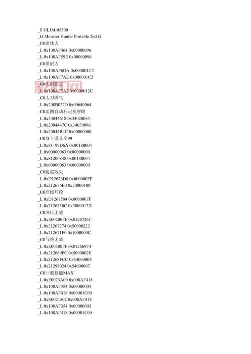 mhp3金手指代码大全，各种实用功能任你选！