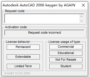 autocad2006注册机序列号和激活码