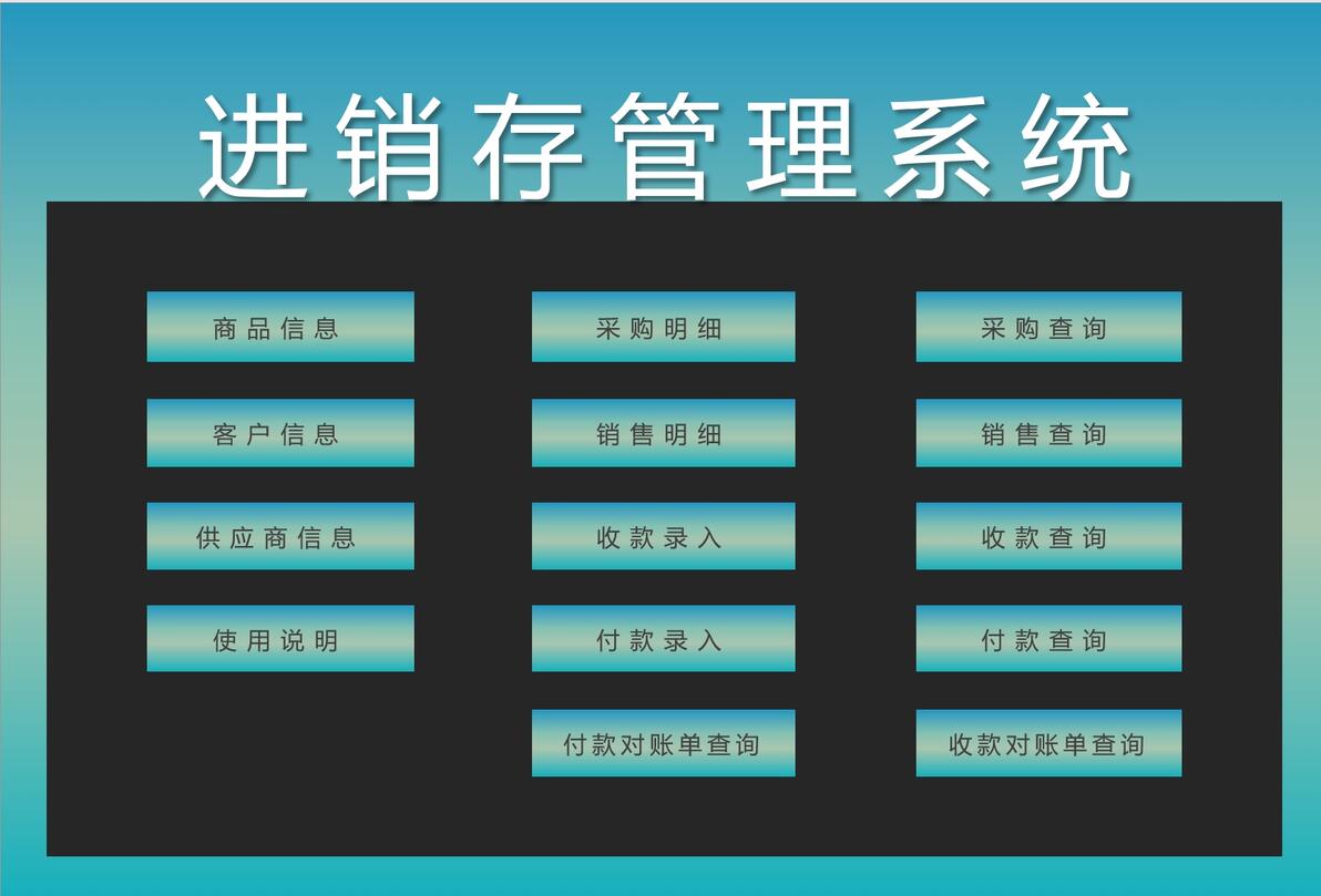 Excel模版：进销存管理系统，VBA智能弹窗，应收应付管理，多维查询