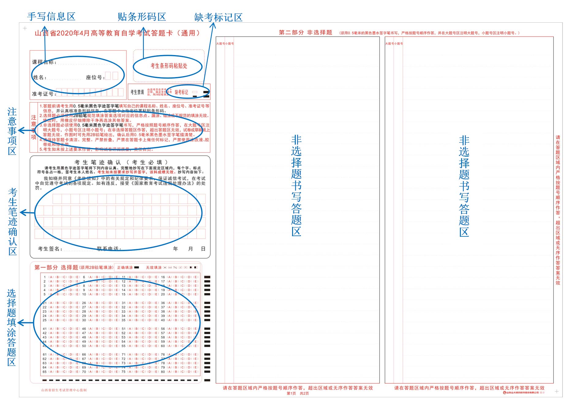山西招生考试网:高等教育自学考试考生答题注意事项