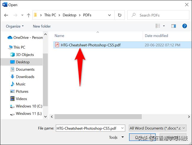如何在 Microsoft Word 中打开 PDF
