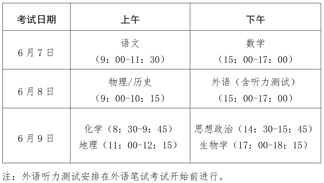 2026年全国高考时间安排表出炉(各省汇总)