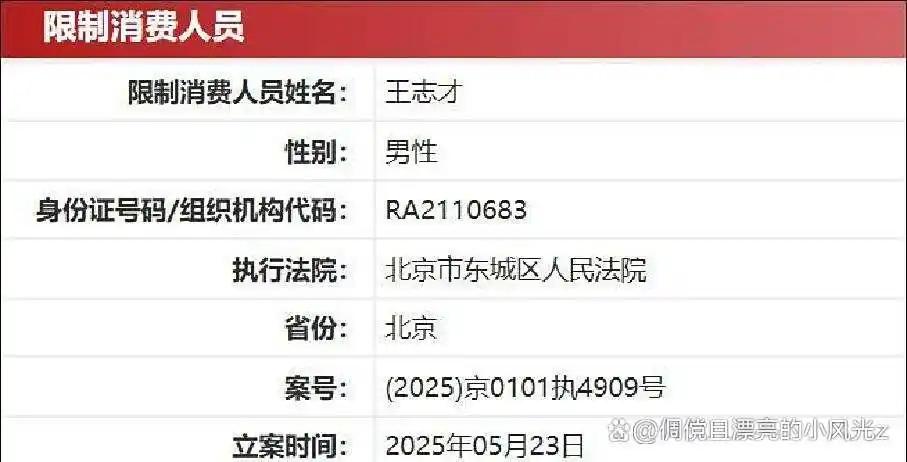 知名女演员的富商丈夫，已被限制高消费