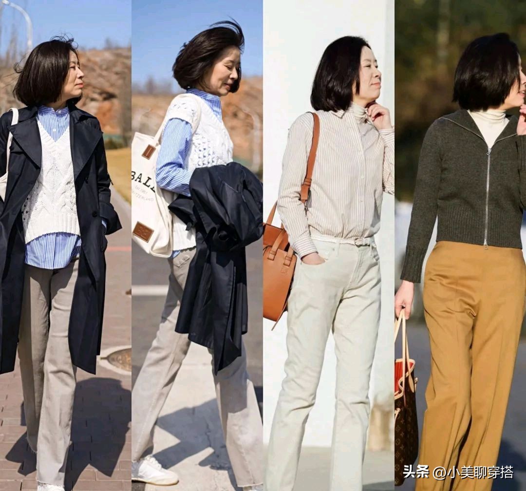 50、60岁姐姐秋季穿搭示范，得体优雅远比强行装嫩更减龄高级