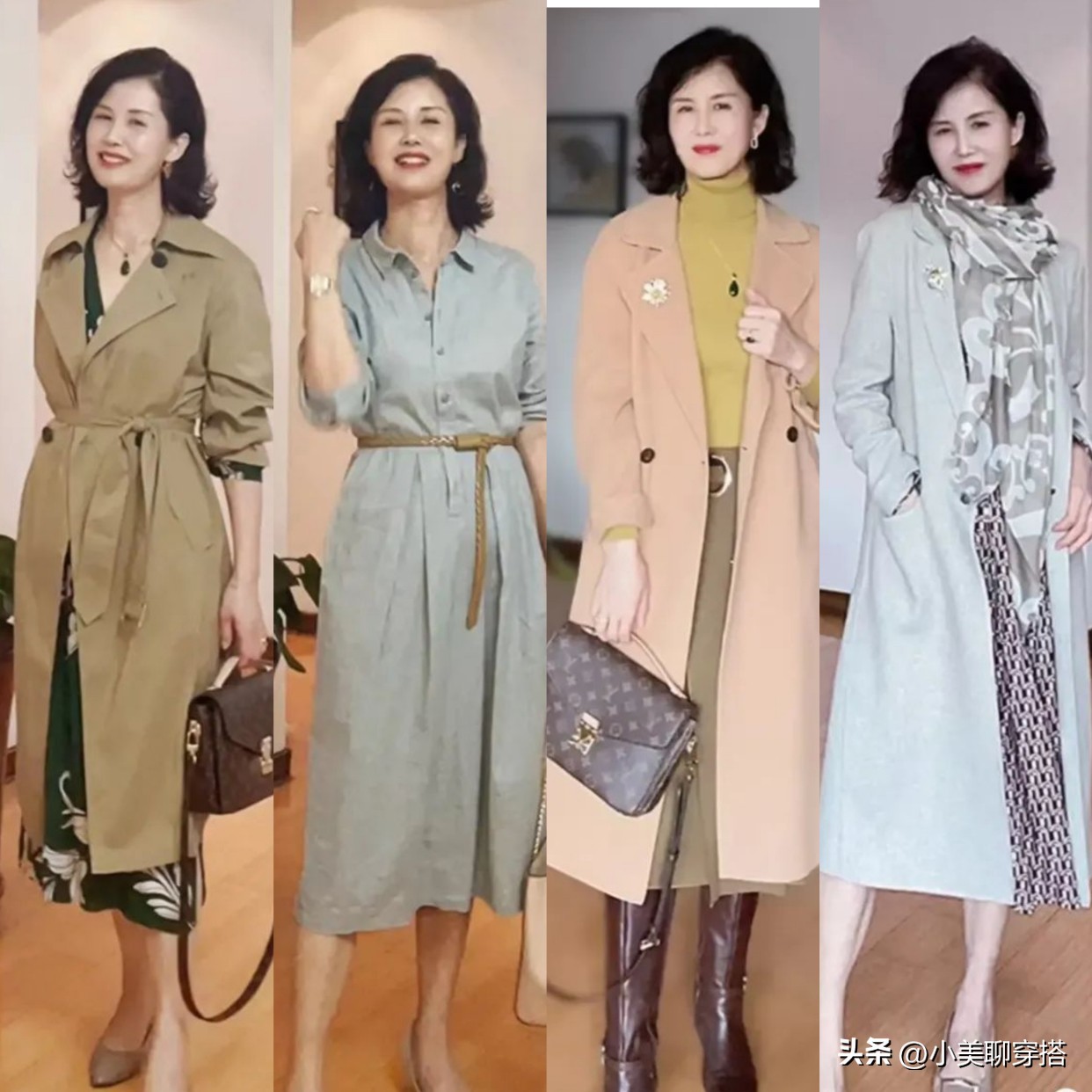 50、60岁姐姐秋季穿搭示范，得体优雅远比强行装嫩更减龄高级