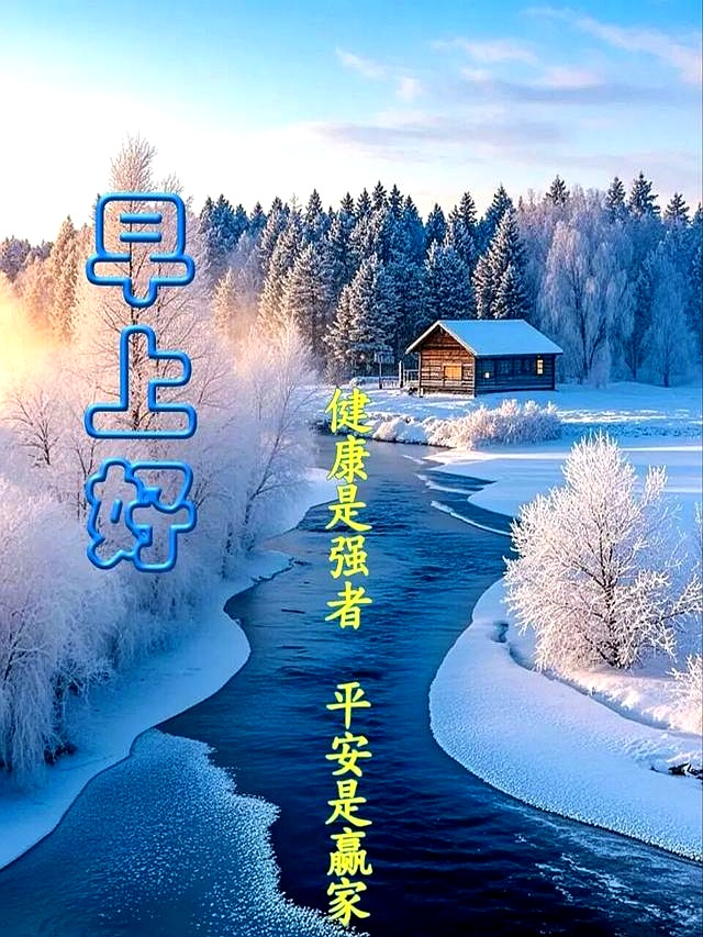 32张自然山水风景早上好早安图片带字带问候语，一眼治愈，养心