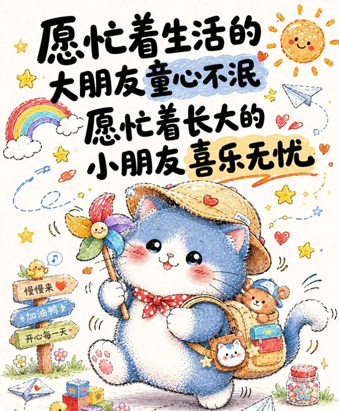 六一节日快乐!给小朋友大朋友的:儿童节文案图片