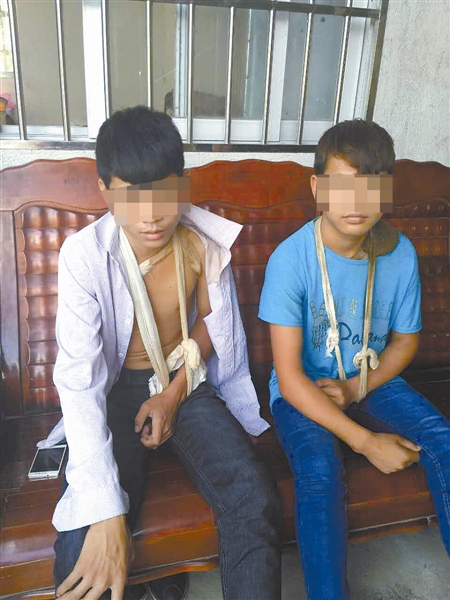 广西两少年被碰瓷团伙敲断锁骨逼迫作案，部分嫌疑人仍在逃