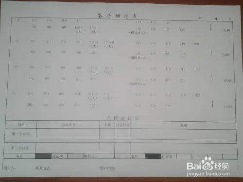 酒店宾馆前台营业额和客房部报表格式