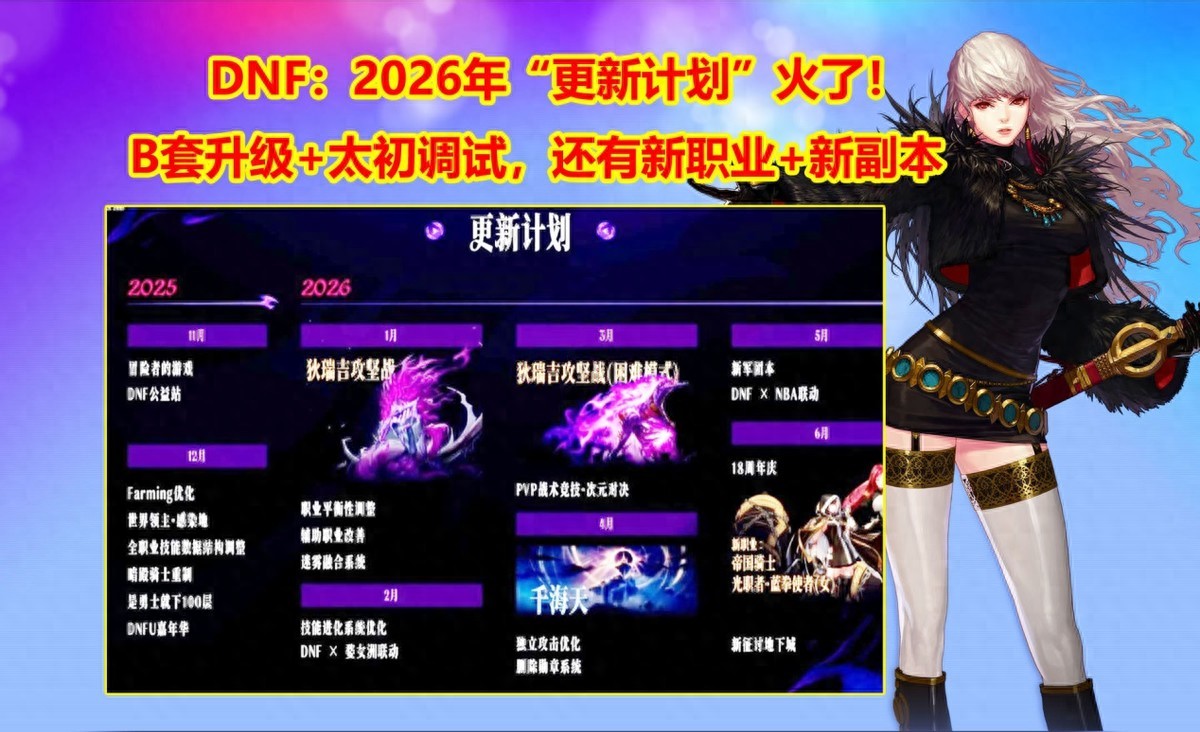 DNF：2026年“更新计划”！B套升级+太初调试，还有新职业+新副本
