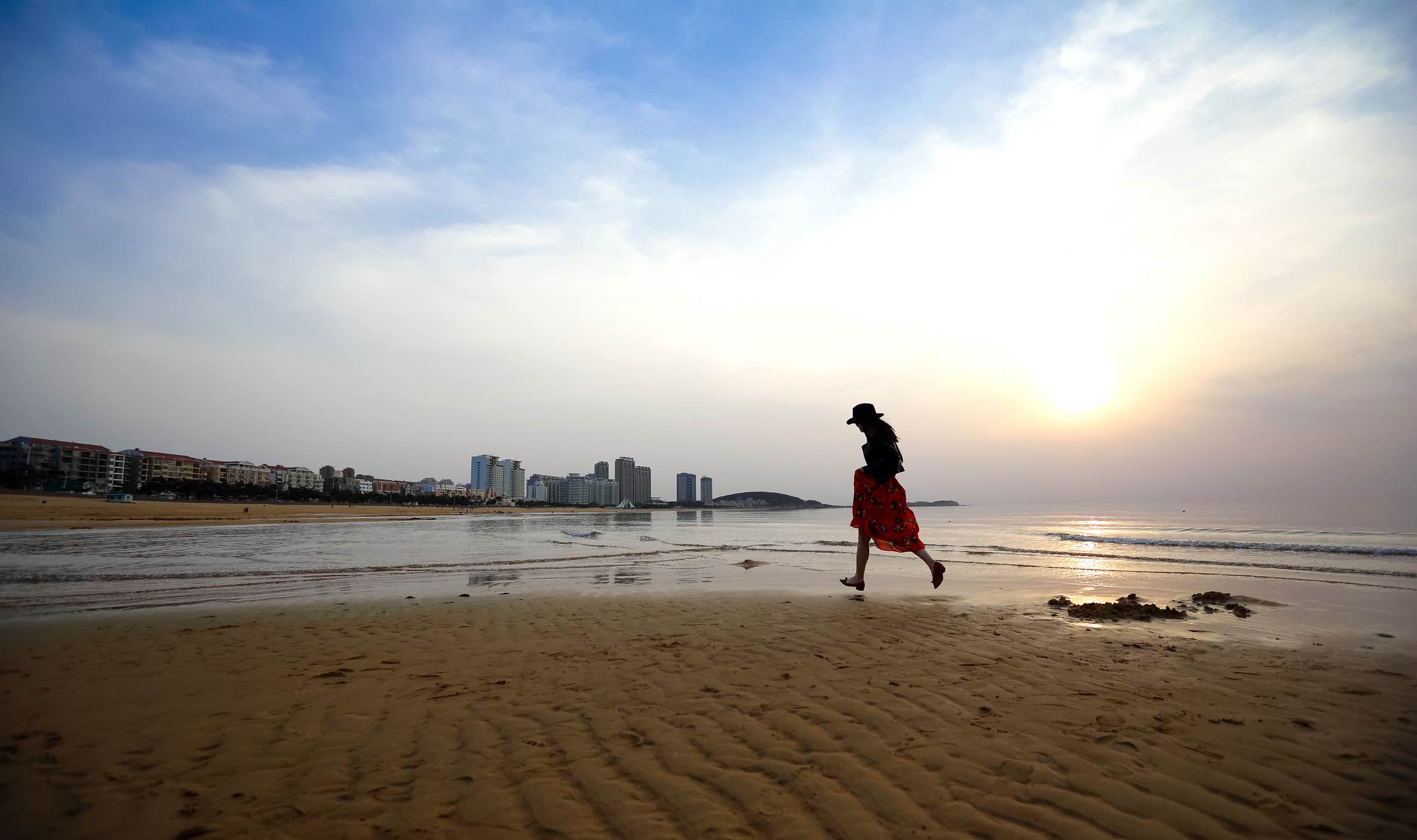 一呆公寓;威海金沙国际,带厨房的公寓,我们移动的家