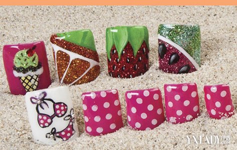 糖果色脚指甲美甲大全 4款美脚甲妆点也勾魂