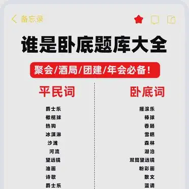 ️️谁是卧底?游戏规则大揭秘!