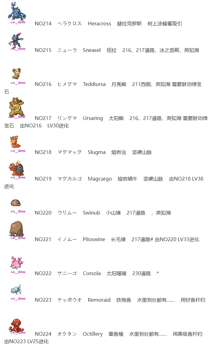 【捕捉】宝可梦第四世代（白金）原版 全精灵图鉴/分布/捕捉获取表