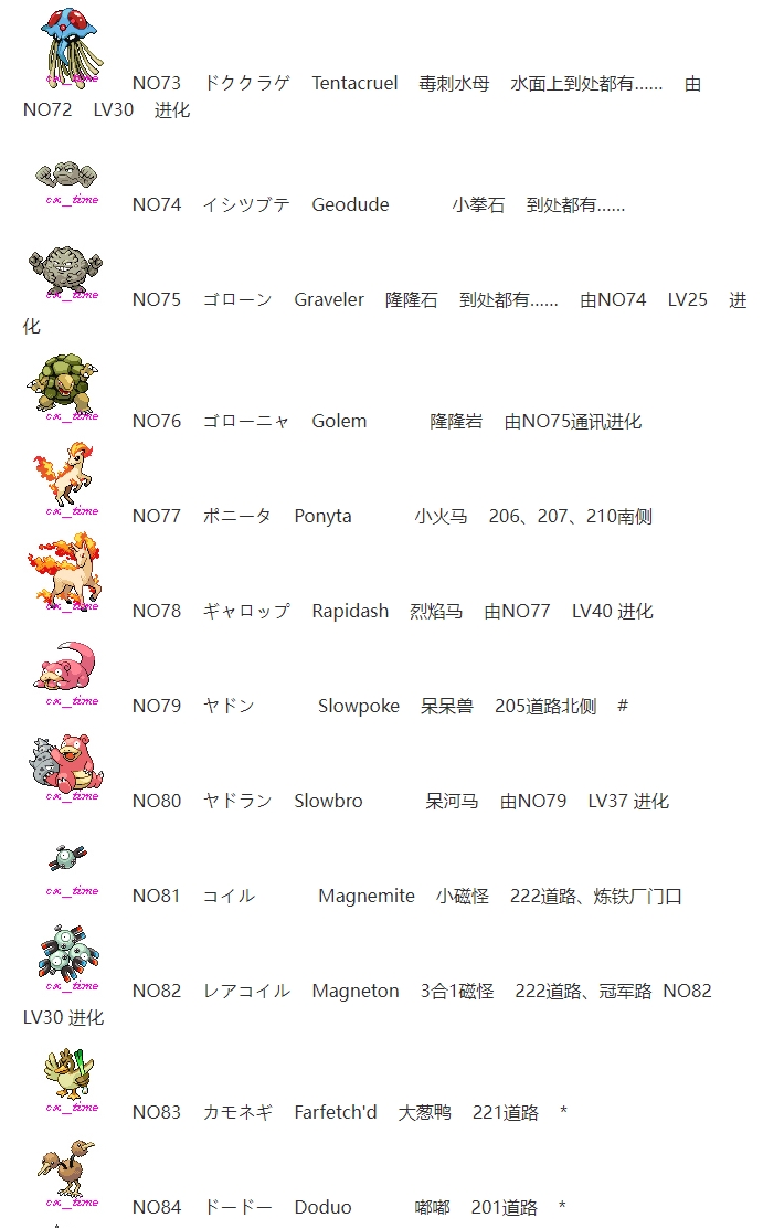 【捕捉】宝可梦第四世代（白金）原版 全精灵图鉴/分布/捕捉获取表