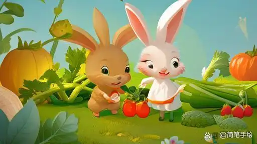 小故事：《小兔子拔萝卜》