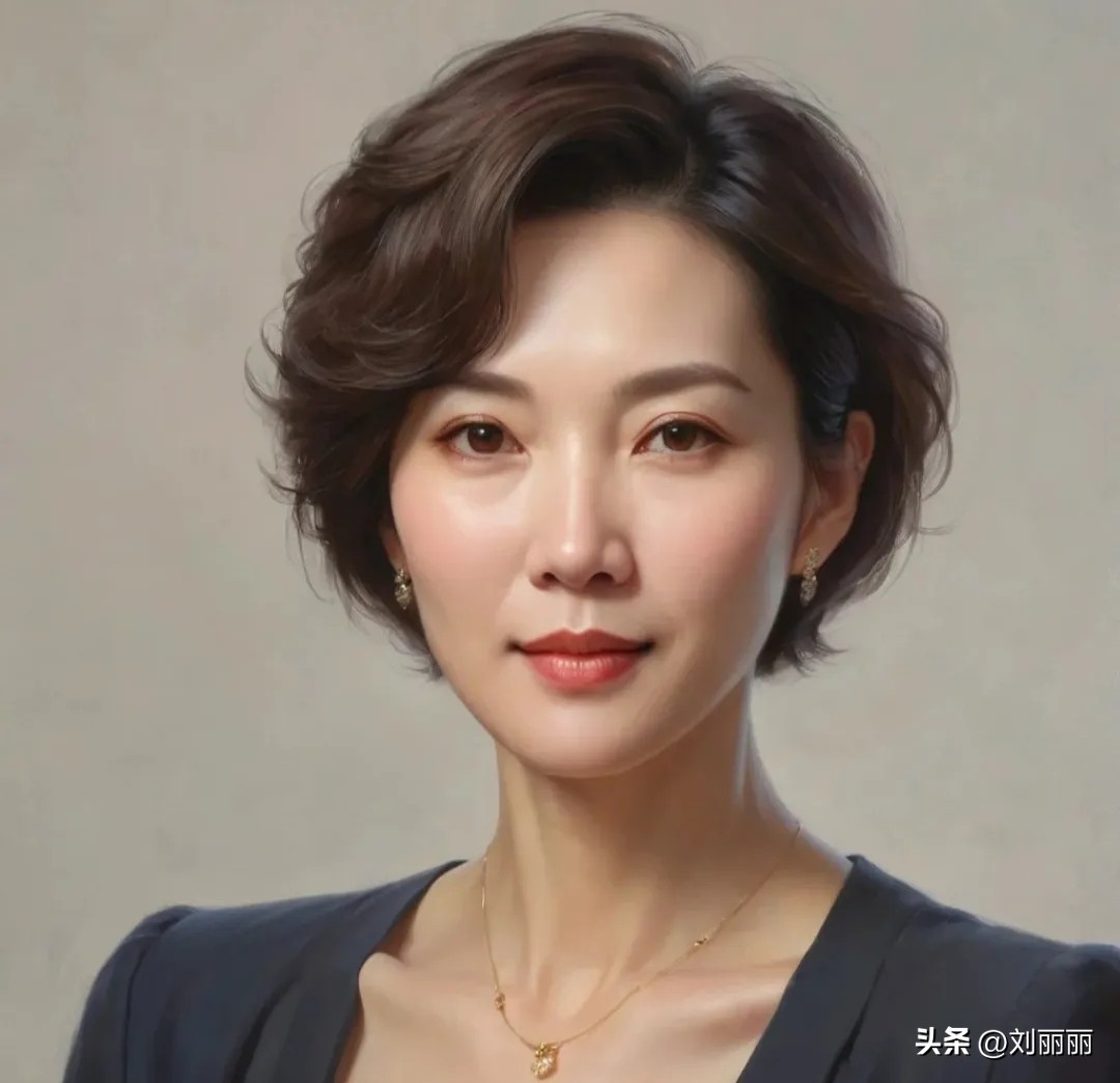 女人过了 60 岁,试试侧分微卷波波头,好看显气质