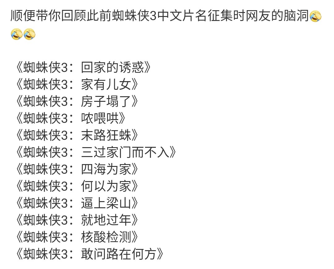漫威蜘蛛侠3曝中文片名,英雄无归让人太紧张,网友:最后一部?
