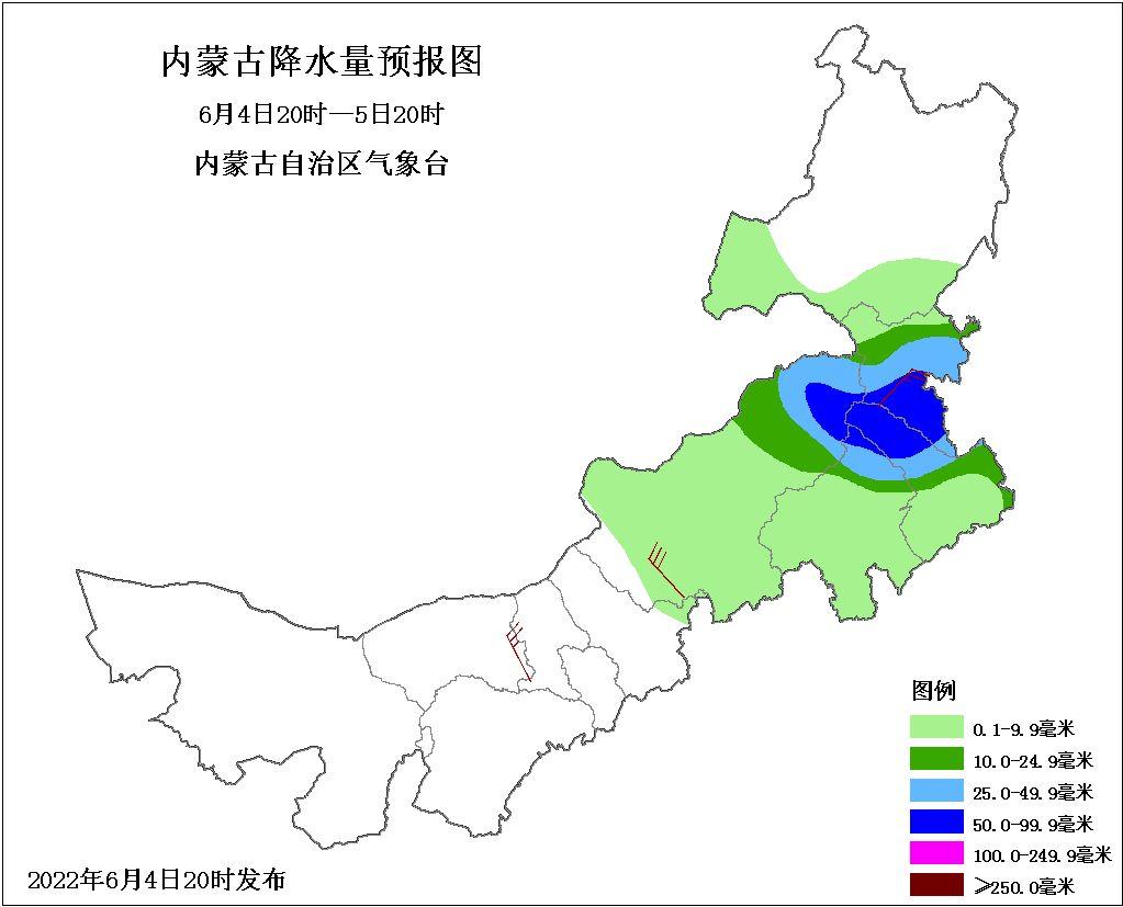 内蒙古路况气象预警信息（2022.6.5）