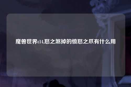 魔兽世界t14,怒之煞掉的愤怒之爪有什么用