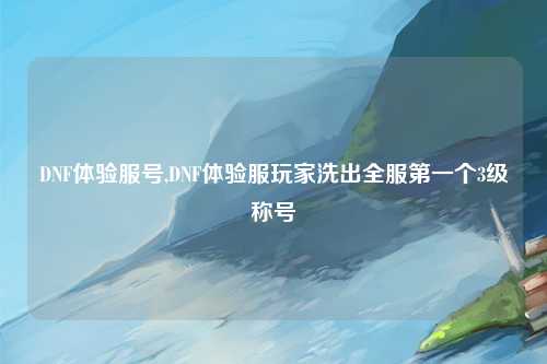 DNF体验服号,DNF体验服玩家洗出全服第一个3级称号