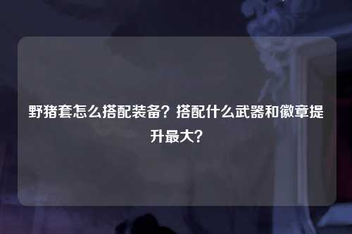 野猪套怎么搭配装备？搭配什么武器和徽章提升最大？