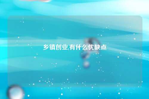 乡镇创业,有什么优缺点