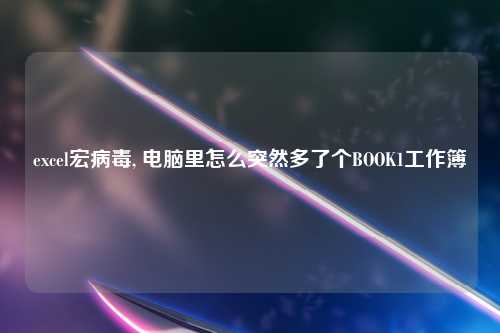 excel宏病毒, 电脑里怎么突然多了个BOOK1工作簿