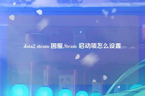 dota2 steam 国服,Steam 启动项怎么设置