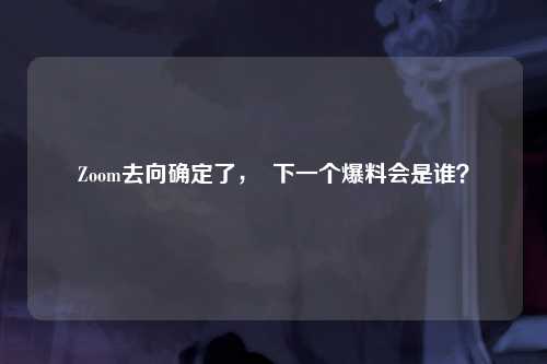 Zoom去向确定了，  下一个爆料会是谁？