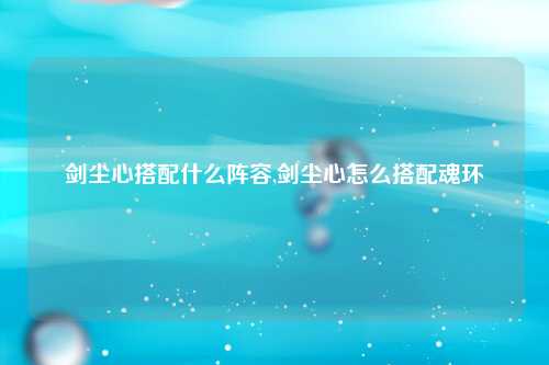 剑尘心搭配什么阵容,剑尘心怎么搭配魂环